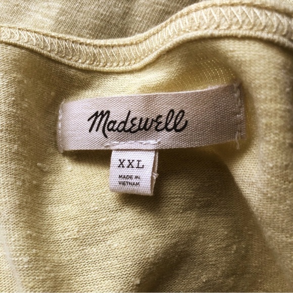 Madewell Linen Blend Muscle Tank Yellow XXL - Picture 2 of 10